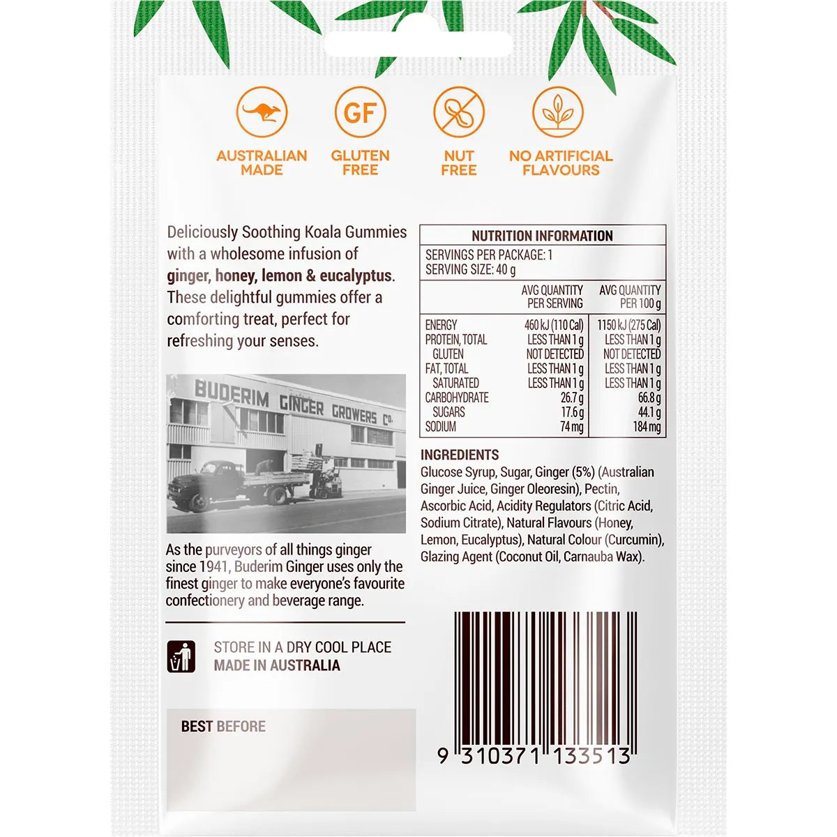 Buderim Ginger Soothing Gummies 40g