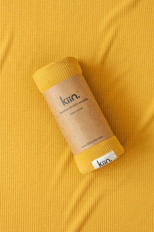 Bamboo Stretch Swaddle - Mustard by Kiin Baby