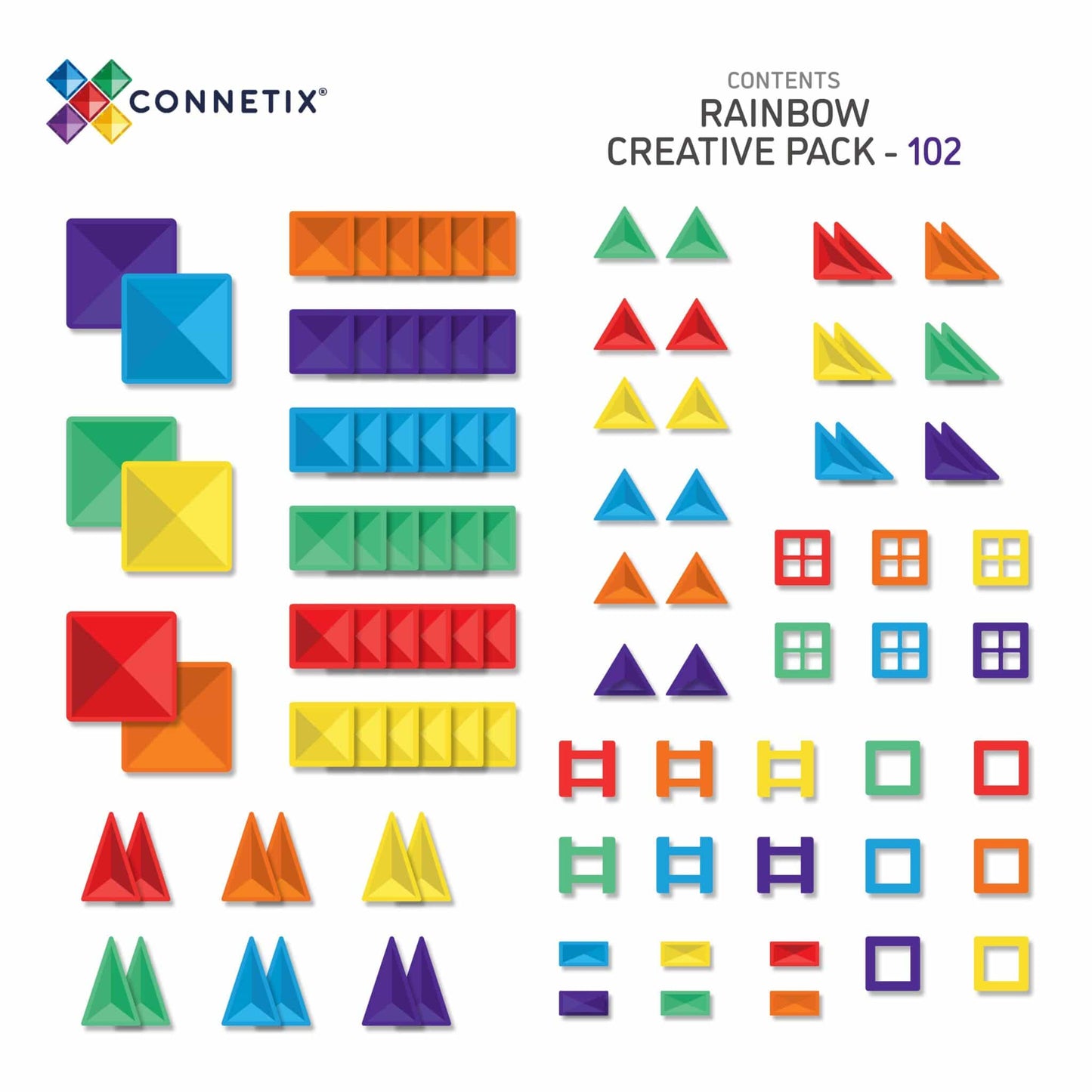 Connetix Rainbow Creative Pack 102 Piece Set