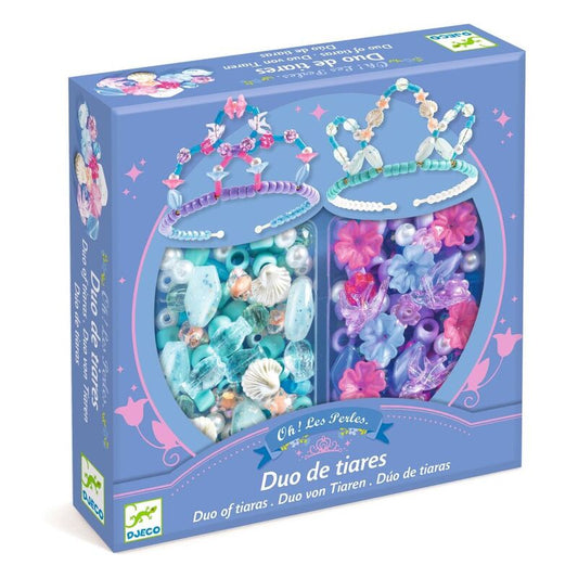 Duo of Tiaras Blue & Purple Bead Kit by Djeco