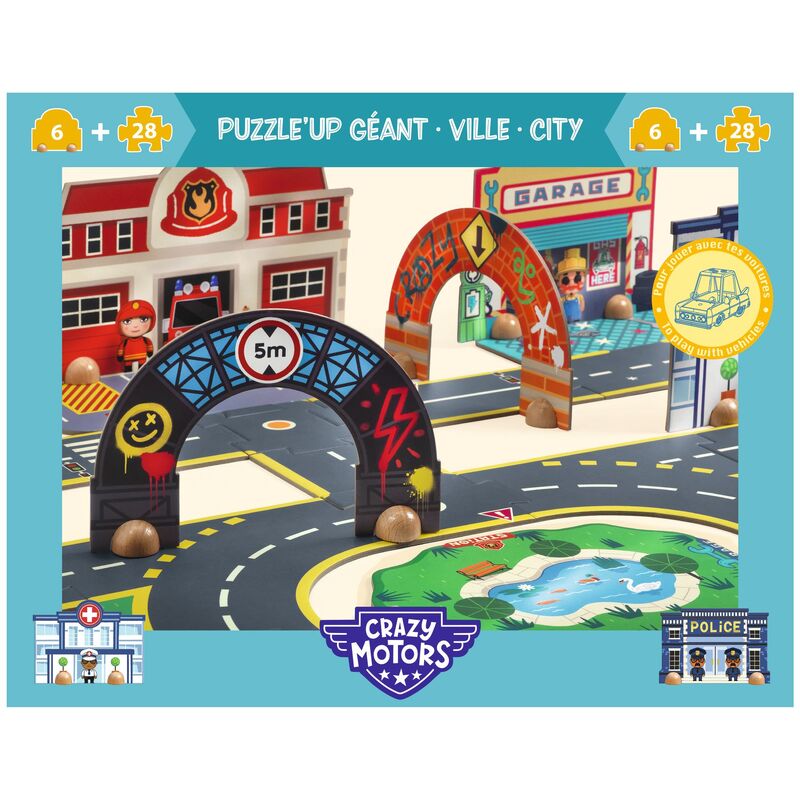 Crazy Motors Puzzl'Up Giant City 33pc Puzzle