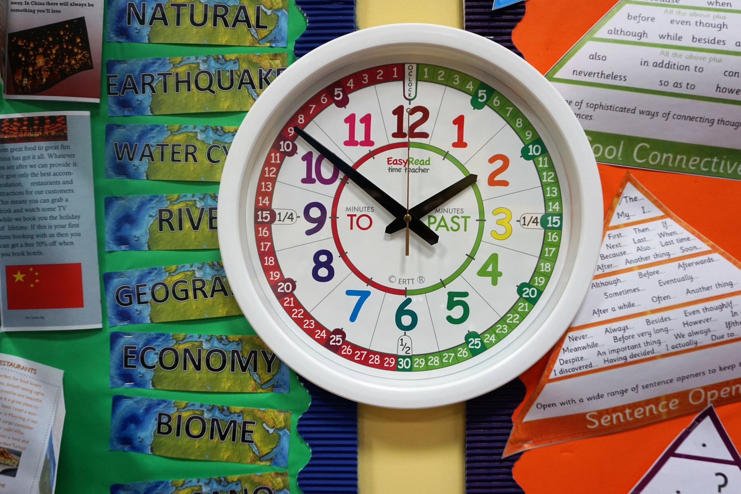 EasyRead Time Teacher 35cm Classroom Wall Clock - Rainbow