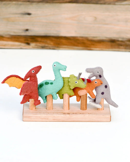 Felt Dinosaur Finger Puppets by Tara's Treasures