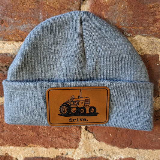 Drive Tractor Grey Baby Beanie