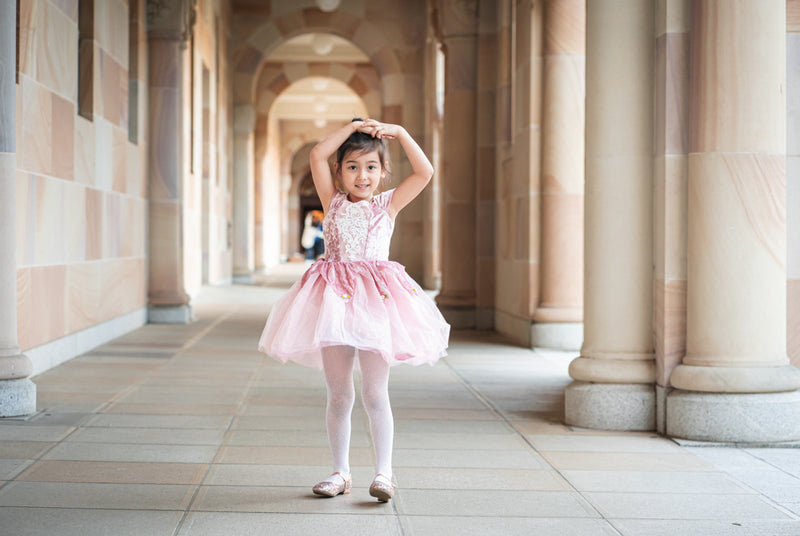 Dusty Rose Holiday Ballerina Dress - Size 5-6