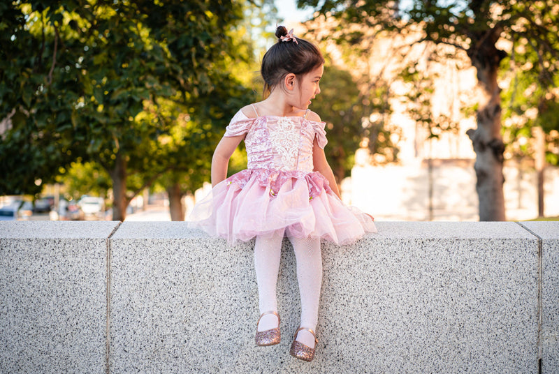 Dusty Rose Holiday Ballerina Dress - Size 5-6