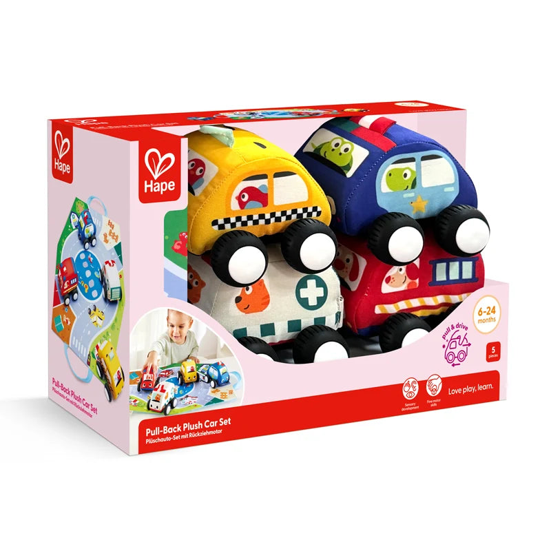 Pull-Back Plush Car Set by Hape