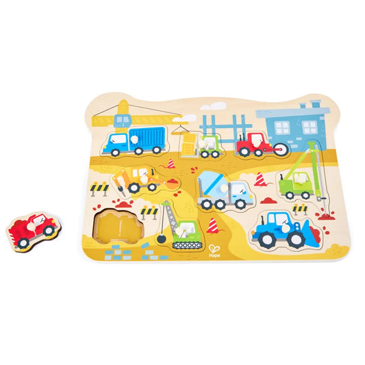 Construction Vehicles Peg Puzzle by Hape