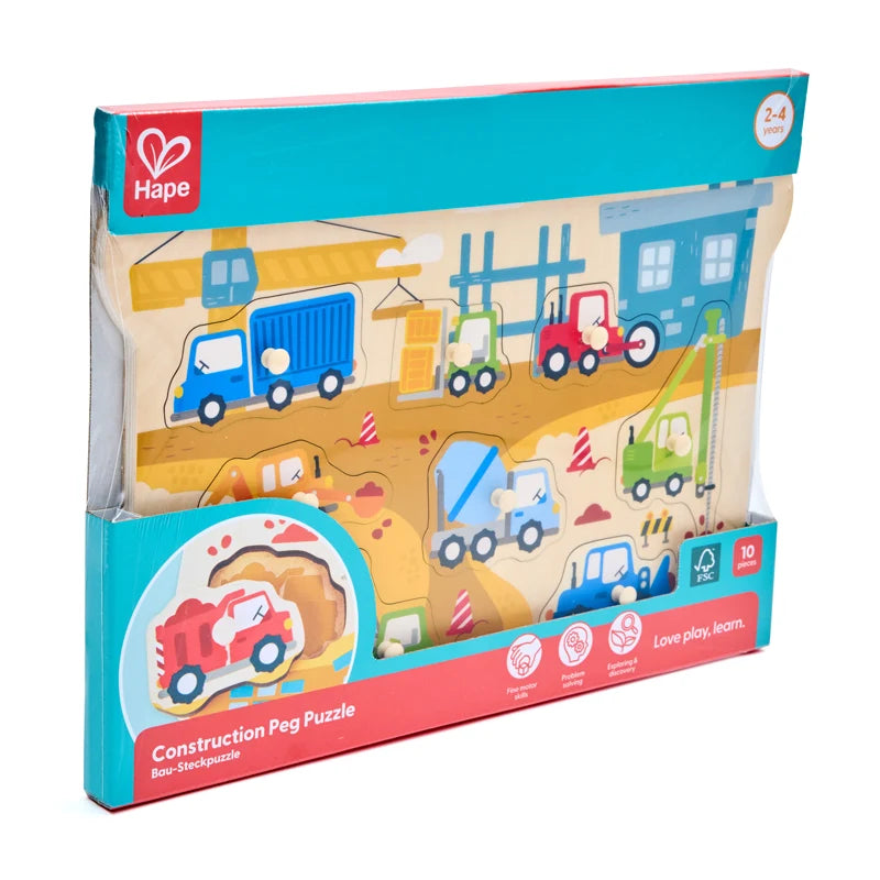 Construction Vehicles Peg Puzzle by Hape