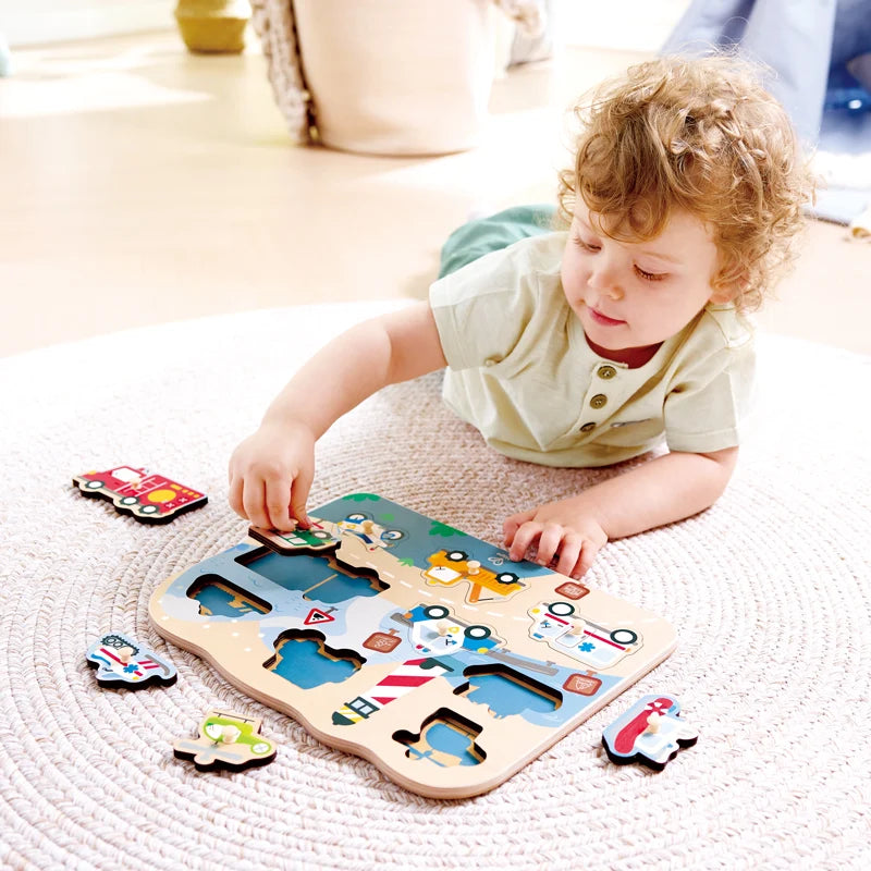 Emergency Vehicles Peg Puzzle by Hape