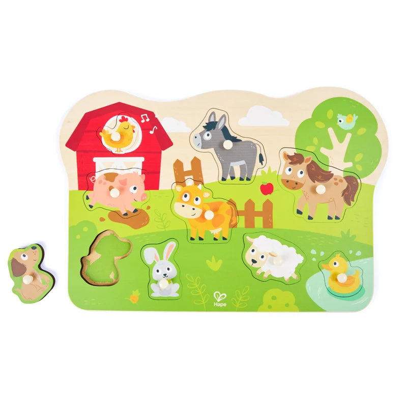Farm Animals Peg Puzzle by Hape