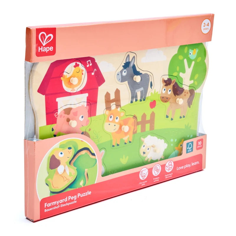 Farm Animals Peg Puzzle by Hape