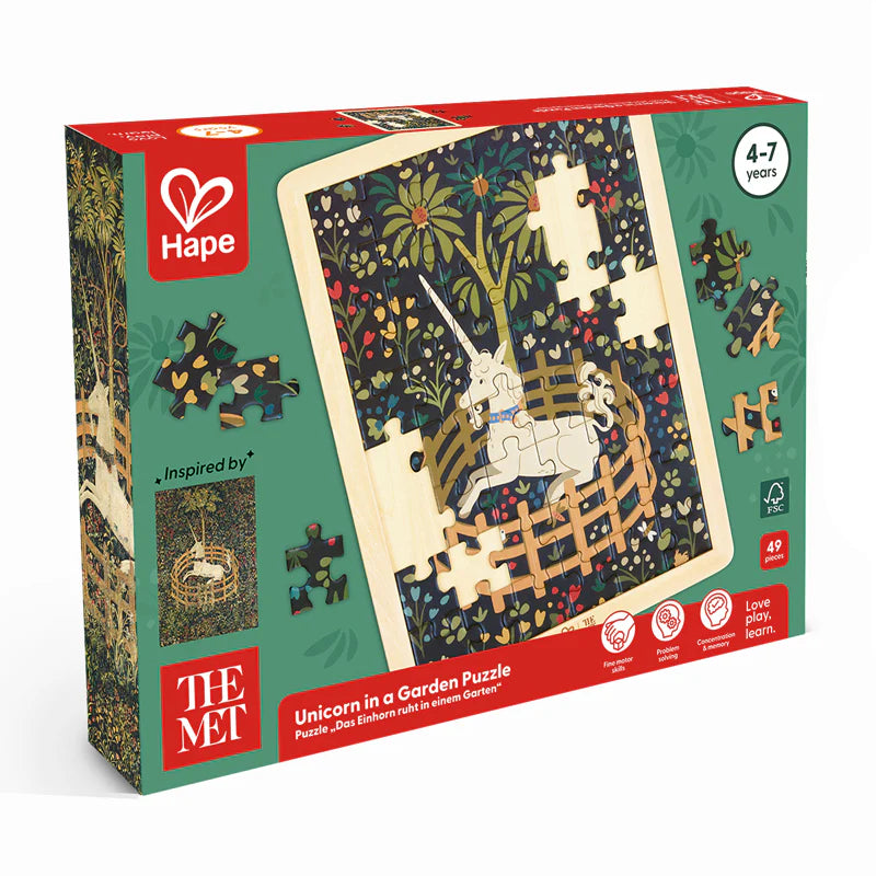 Unicorn in a Garden Puzzle 49 Pieces by Hape