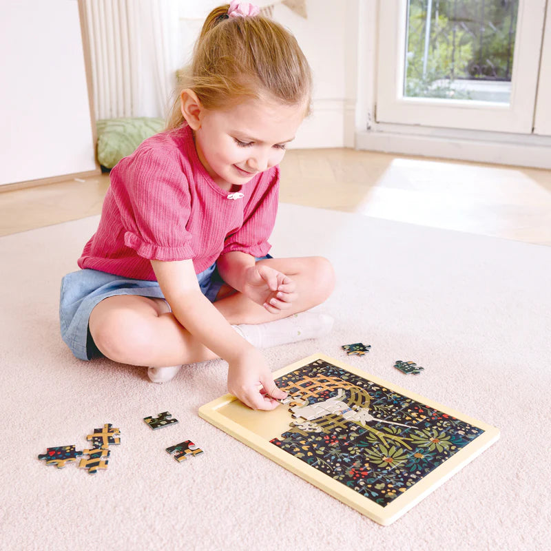 Unicorn in a Garden Puzzle 49 Pieces by Hape