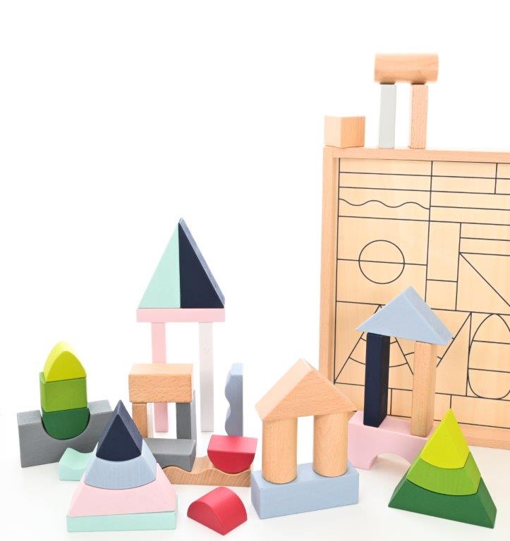 Stylish Wooden Building Blocks (37 pieces)