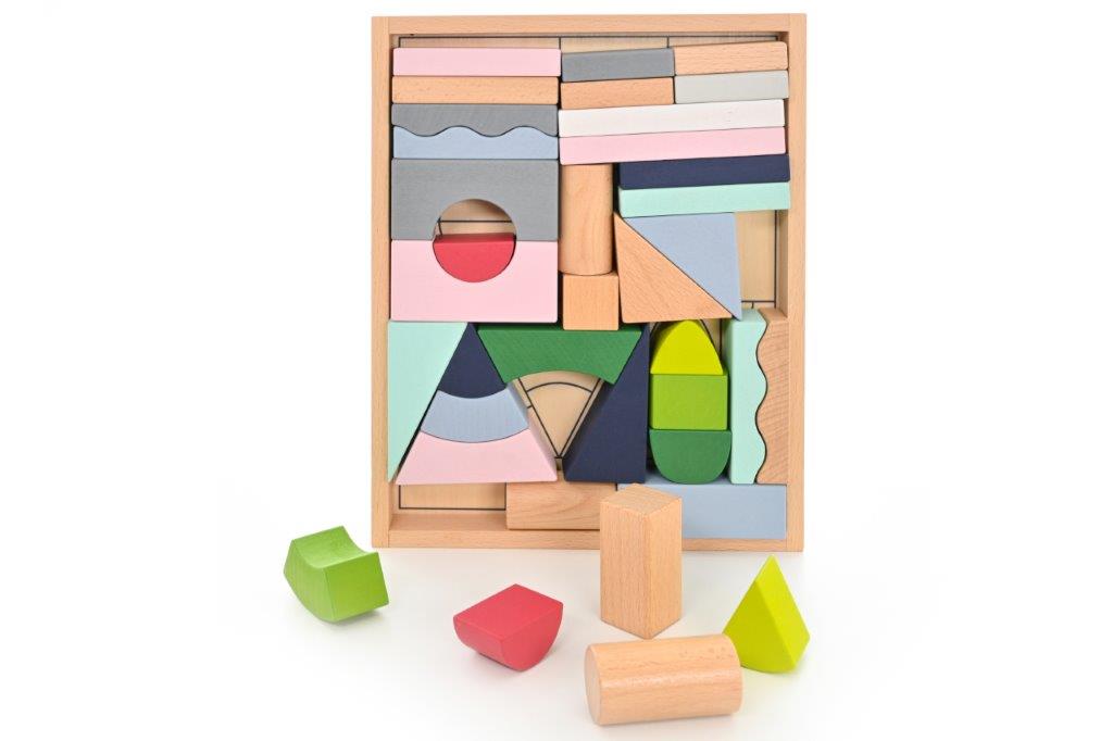 Stylish Wooden Building Blocks (37 pieces)