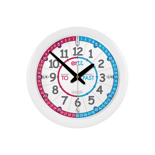 EasyRead Time Teacher 29cm Wall Clock - Red and Blue
