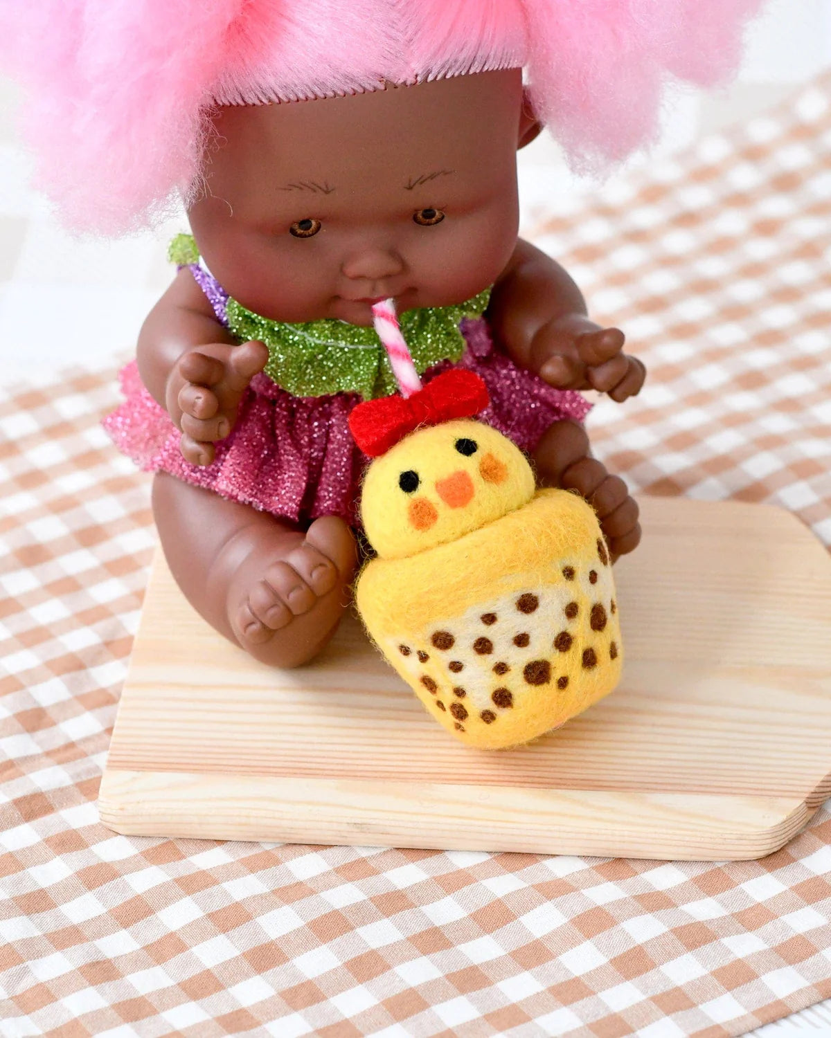 Felt Chick Boba Tea Drink by Tara's Treasures