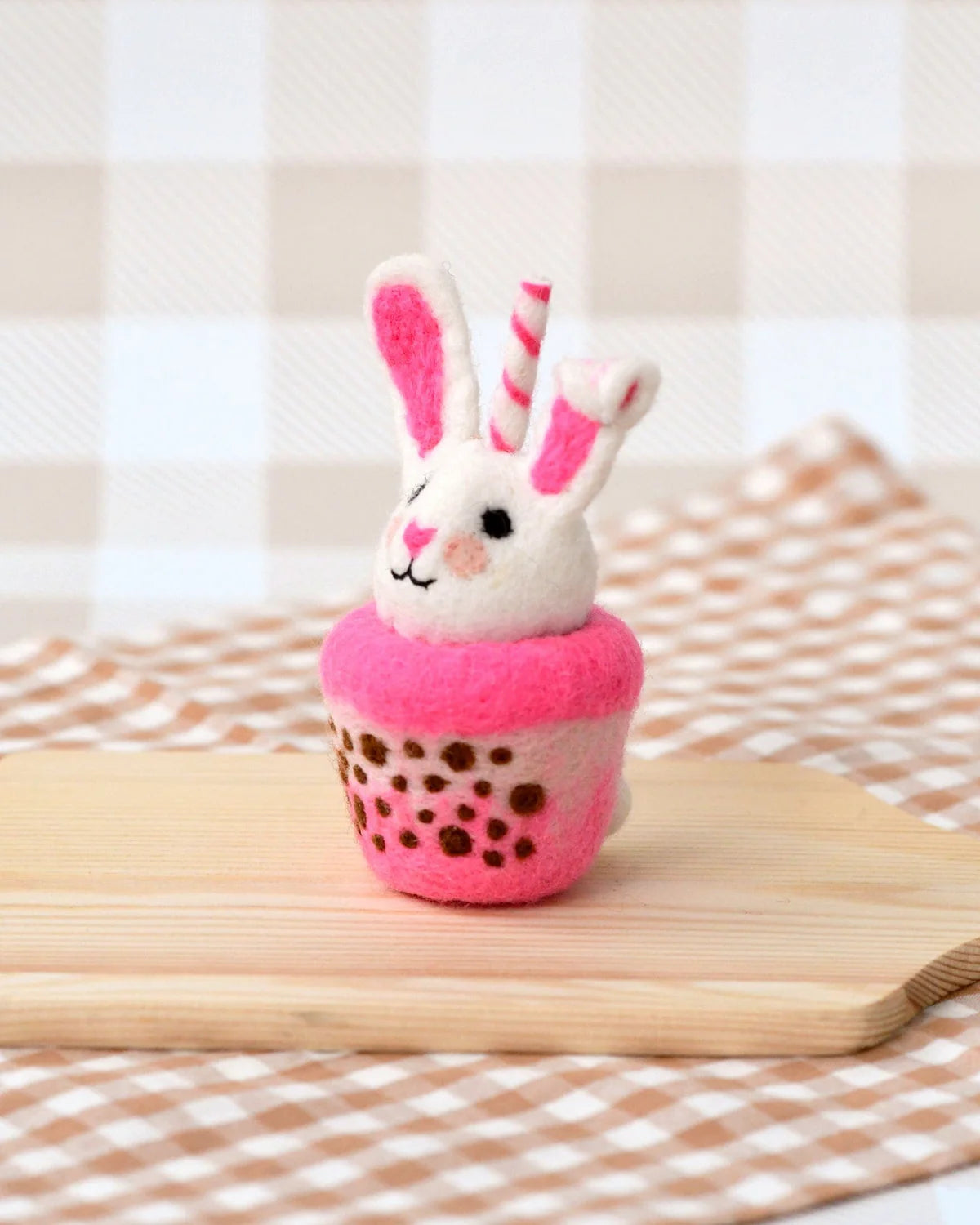 Felt Bunny Boba Tea Drink by Tara's Treasures