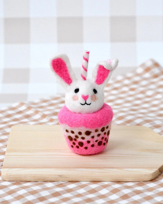 Felt Bunny Boba Tea Drink by Tara's Treasures