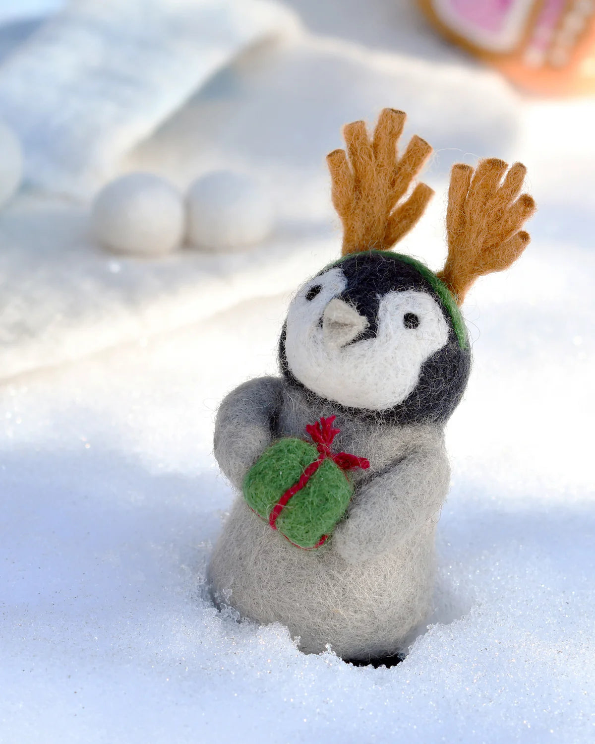 Felt Penguin with Present Toy by Tara's Treasures