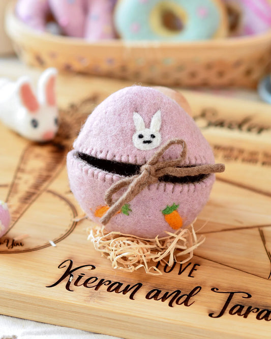 Felt Egg Cover - Pink with Bunny Mofit