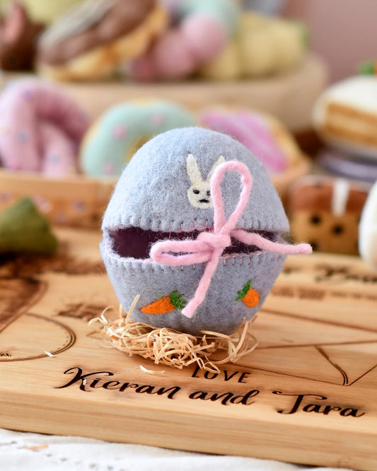Felt Egg Cover - Purple with Bunny Mofit