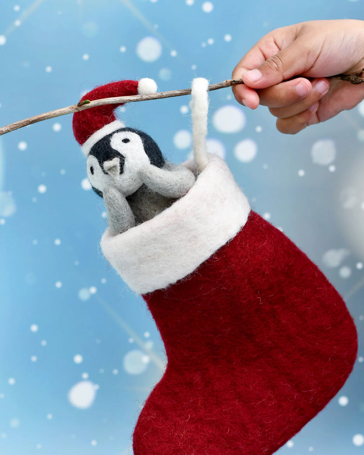 Felt Penguin in Stocking Toy by Tara's Treasures