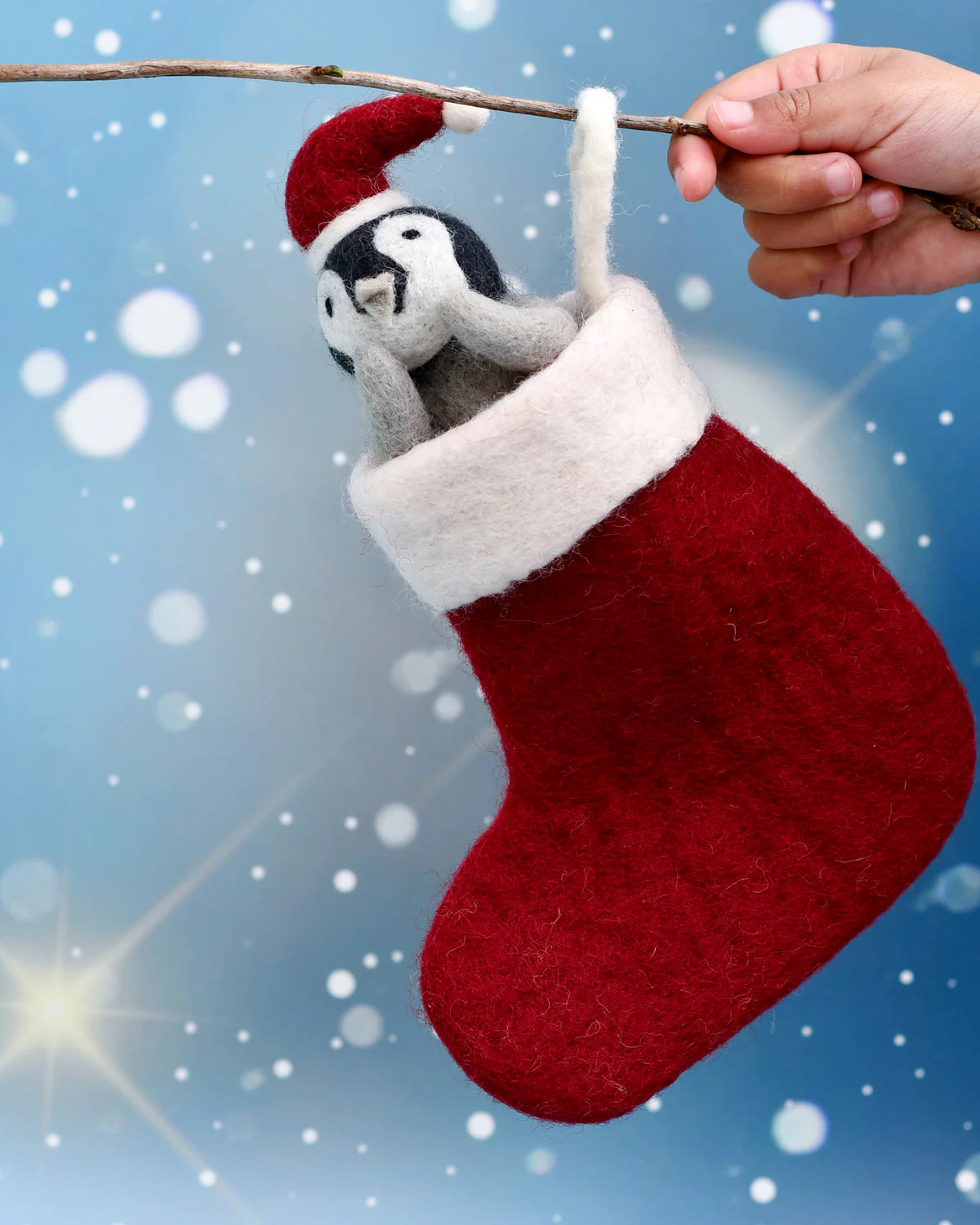 Felt Penguin in Stocking Toy by Tara's Treasures