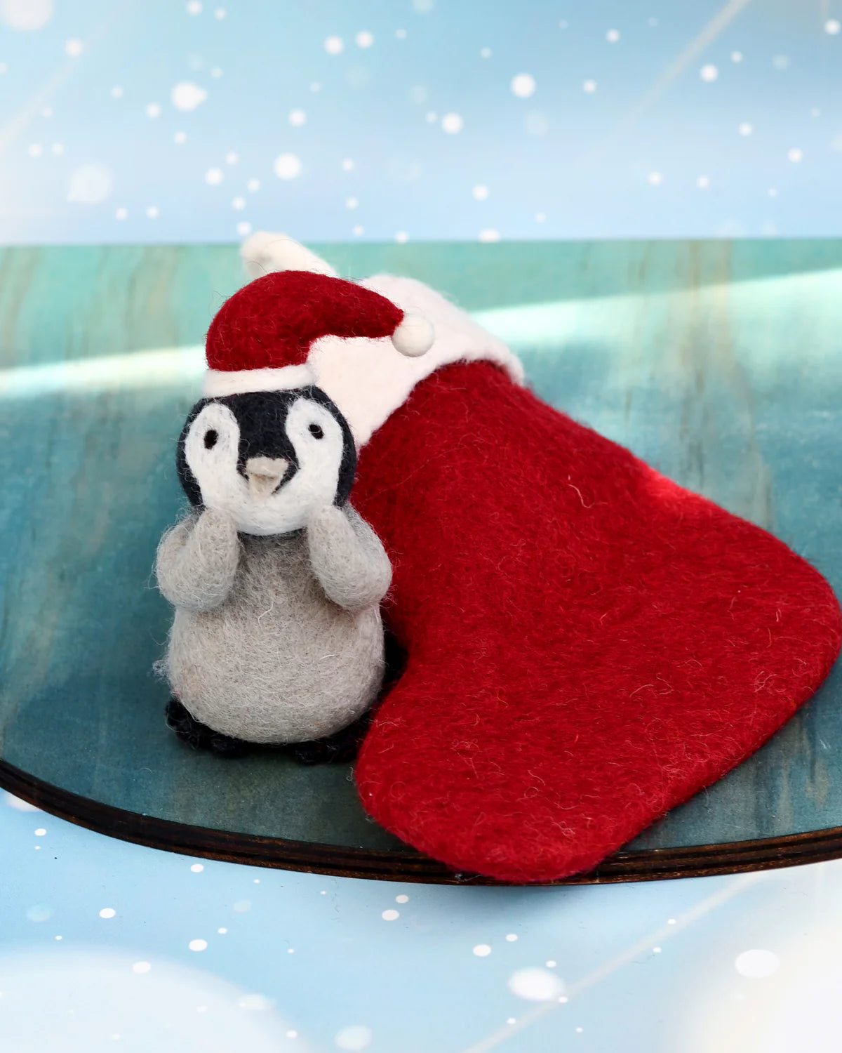 Felt Penguin in Stocking Toy by Tara's Treasures