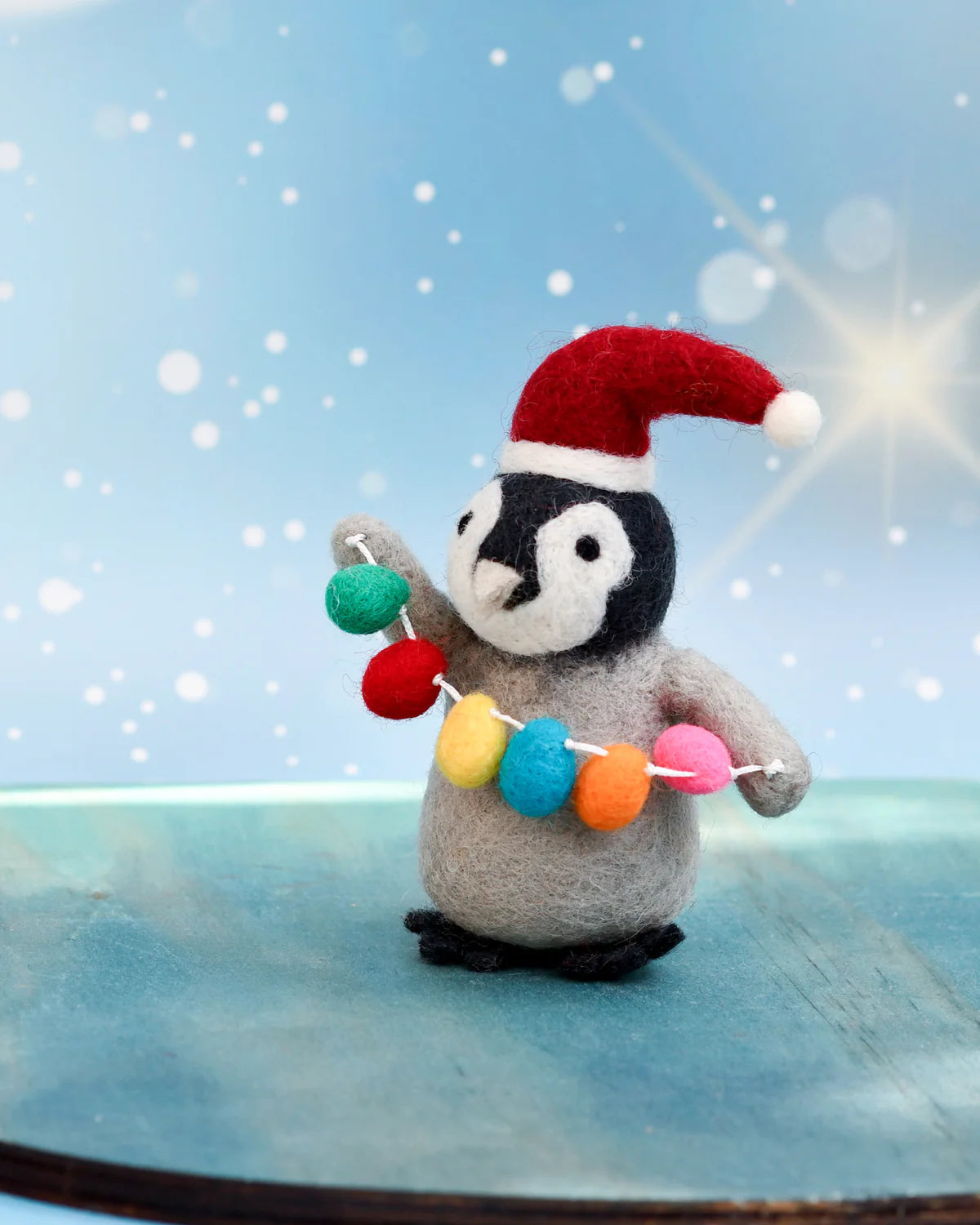 SALE Felt Penguin with Festoon Light Bulbs Toy by Tara's Treasures