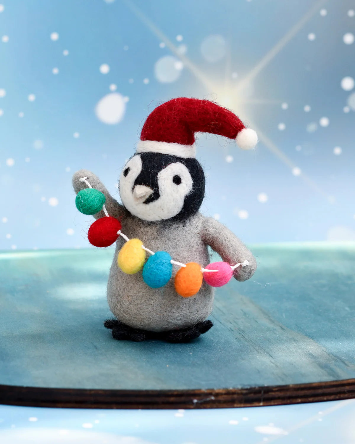 SALE Felt Penguin with Festoon Light Bulbs Toy by Tara's Treasures