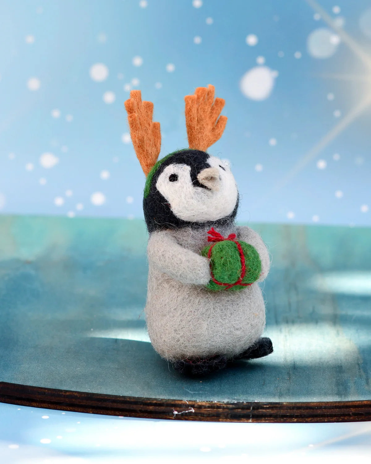 Felt Penguin with Present Toy by Tara's Treasures