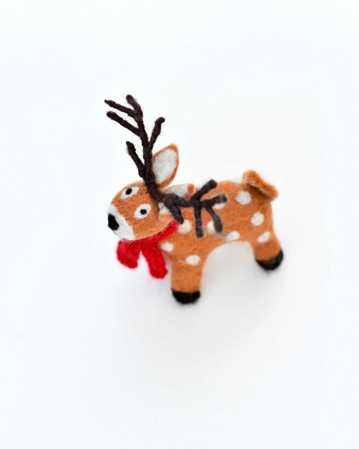 Felt Reindeer with Red Scarf Toy by Tara's Treasures