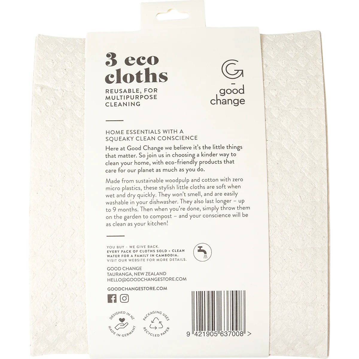 Eco Cloth Medium - Pack of Three by Good Change Store