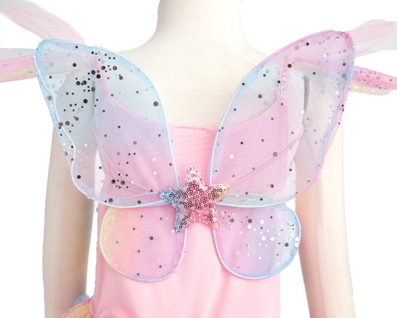 Rainbow Fairy Dress with Wings - Size 3-4