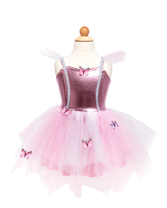 Pink Butterfly Dress & Headpiece -Size 5-6