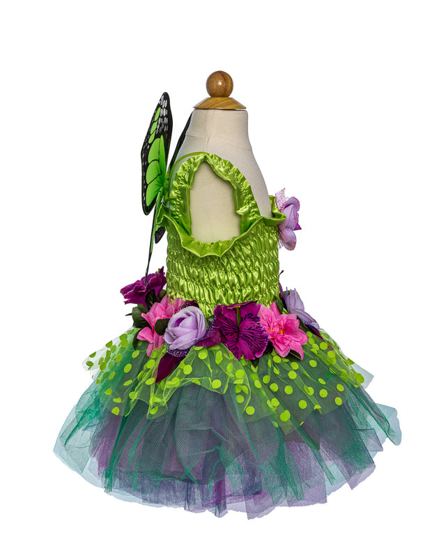Green Fairy Blooms Deluxe Dress with Wings - Size 5-6