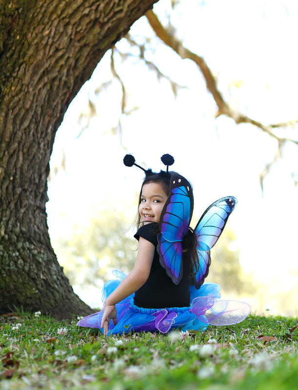 Midnight Butterfly Tutu with Wings & Headband - Size 4-6