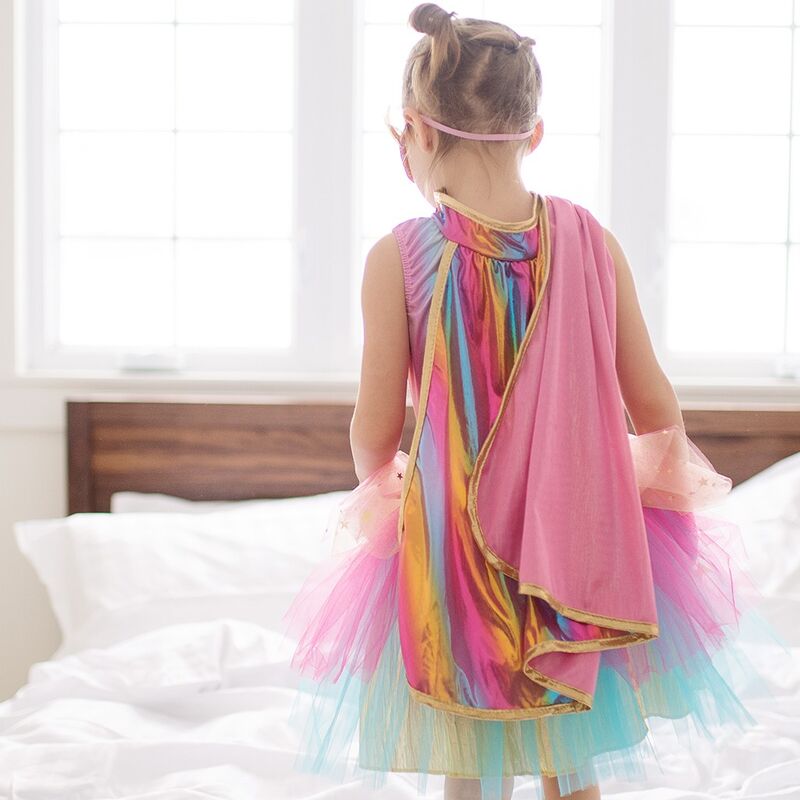 Super-duper Tutu, Cape & Mask, Pink & Gold Size 4-6