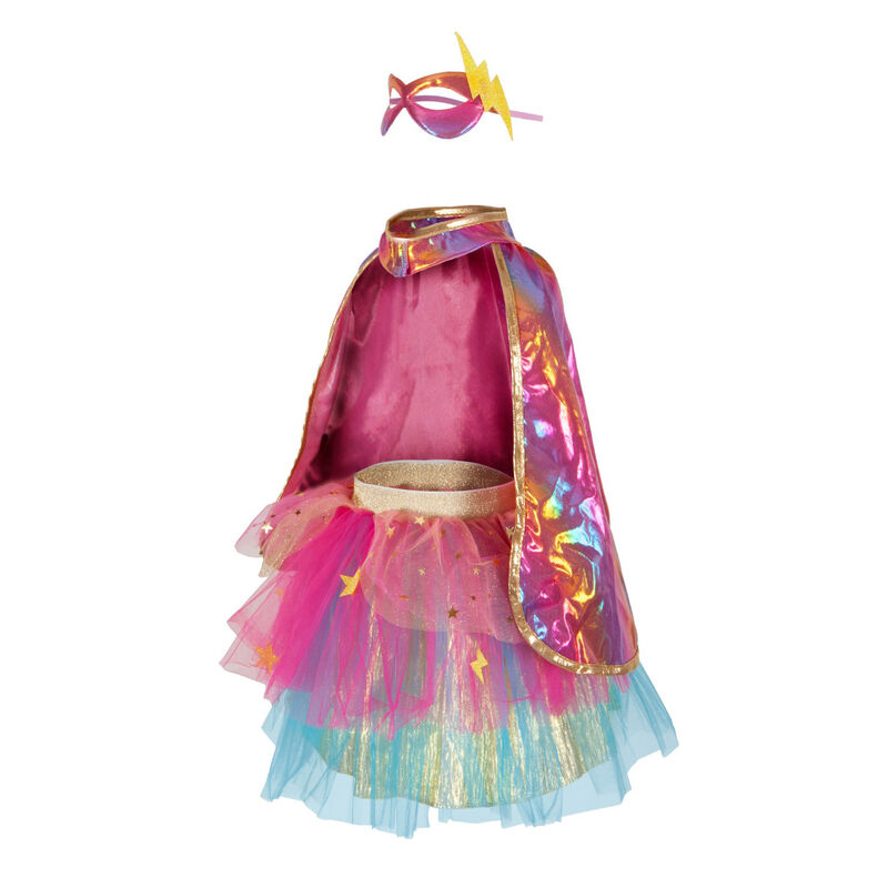 Super-duper Tutu, Cape & Mask, Pink & Gold Size 4-6