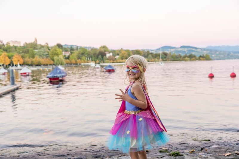 Super-duper Tutu, Cape & Mask, Pink & Gold Size 4-6