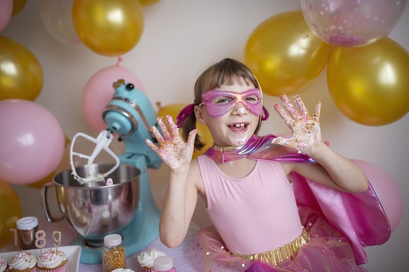 Super-duper Tutu, Cape & Mask, Pink & Gold Size 4-6