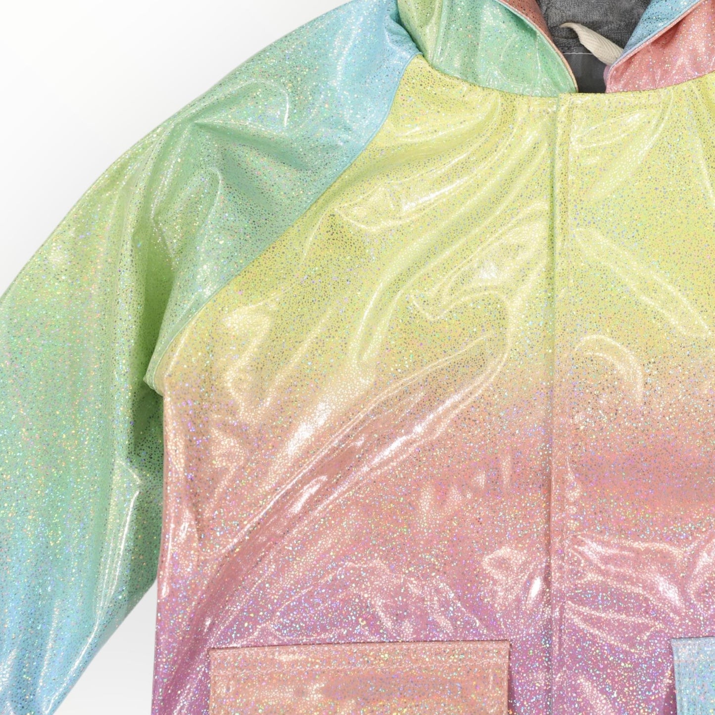 Glitter Unicorn Rainbow Raincoat Pink