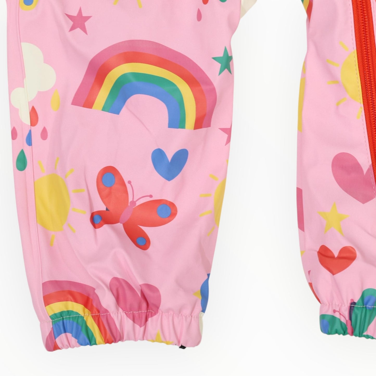 Spring Rainbow Rainsuit Pink