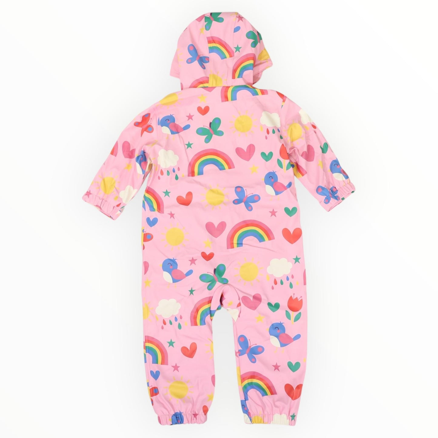 Spring Rainbow Rainsuit Pink
