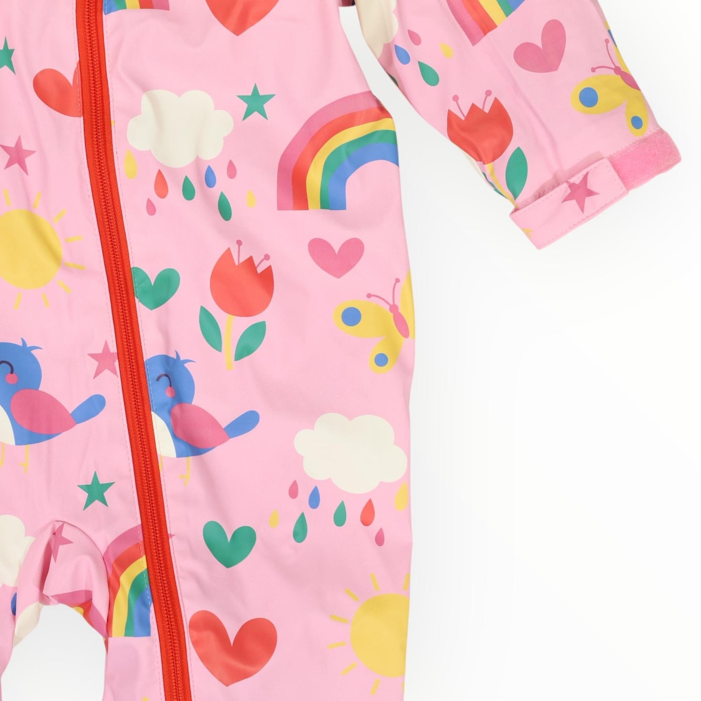 Spring Rainbow Rainsuit Pink