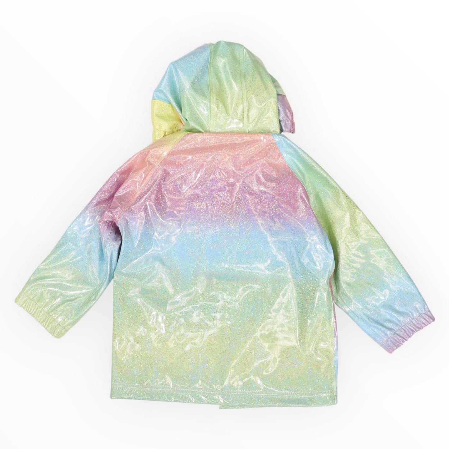 Glitter Unicorn Rainbow Raincoat Pink