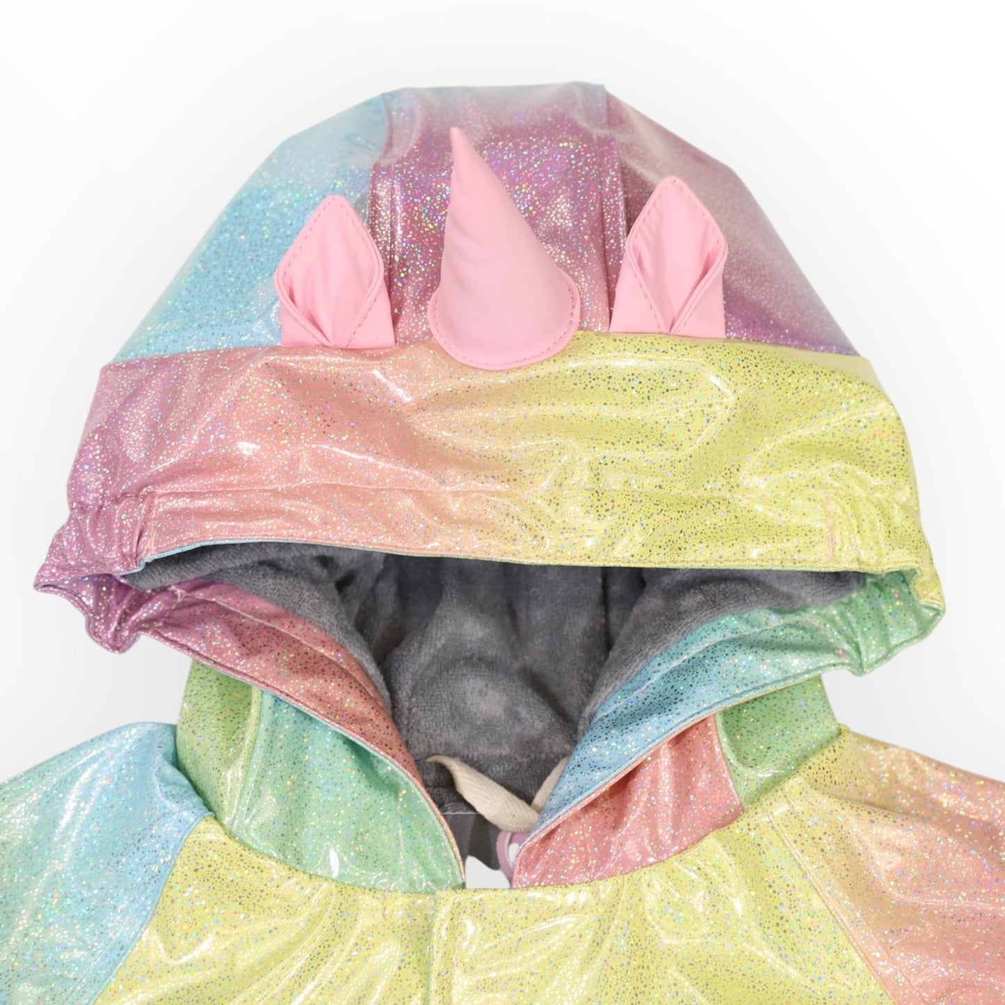 Glitter Unicorn Rainbow Raincoat Pink