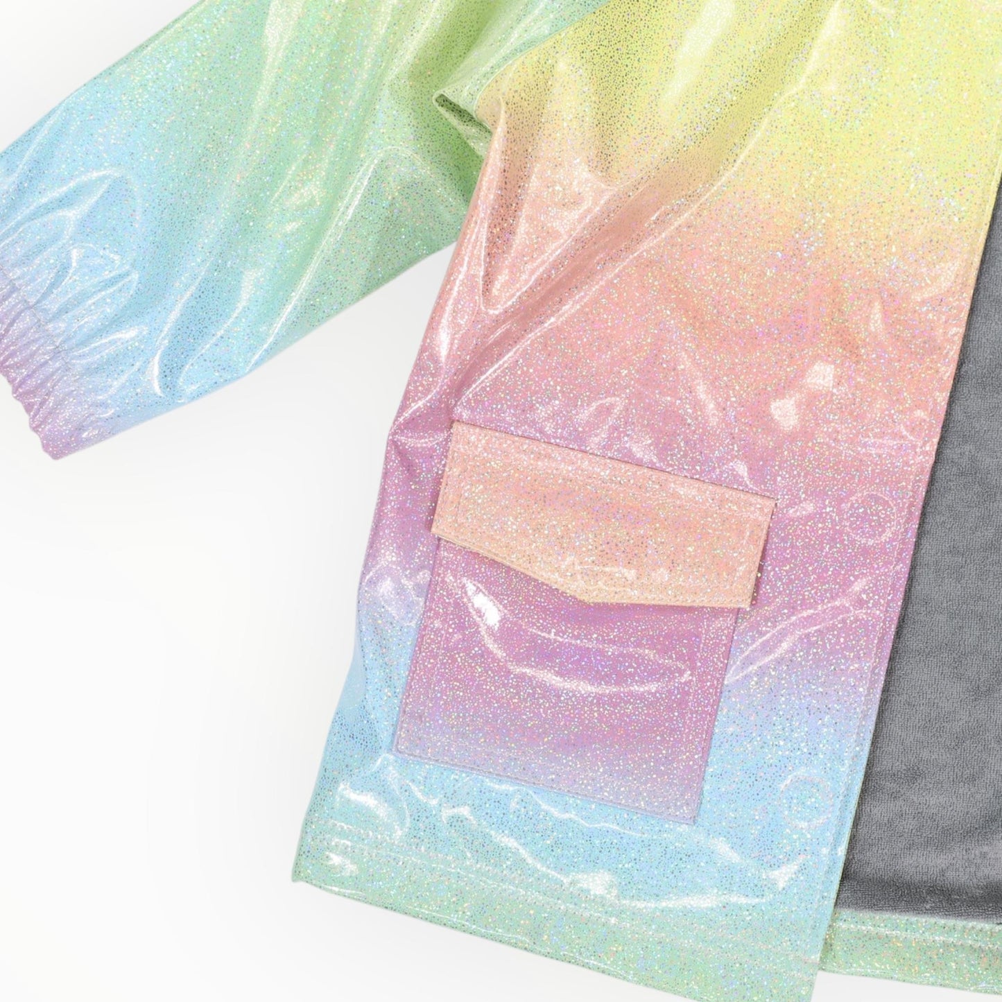 Glitter Unicorn Rainbow Raincoat Pink